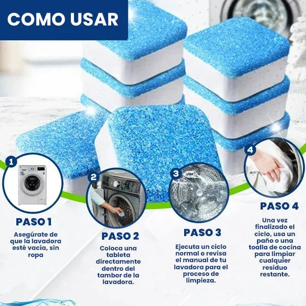Pack x12 Pastillas limpieza profunda para lavadora